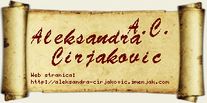 Aleksandra Ćirjaković vizit kartica